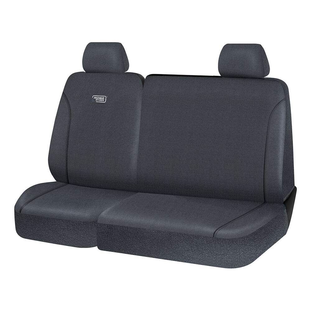 Ridge Ryder Canvas Ute Seat Covers Charcoal/Black Piping Adjustable