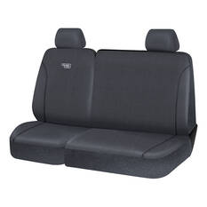 Ridge Ryder Canvas Ute Seat Covers Charcoal/Black Piping Adjustable Headrests Front (with cut out) 401SAB, , scanz_hi-res