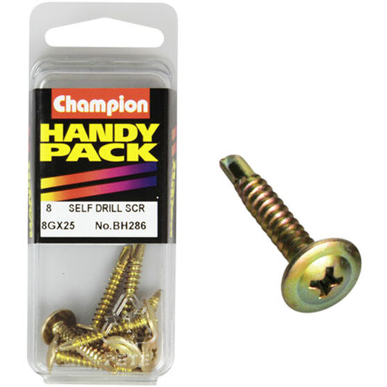 Champion Self Drilling Screws - 8G X 25, BH286, Handy Pack, , scanz_hi-res