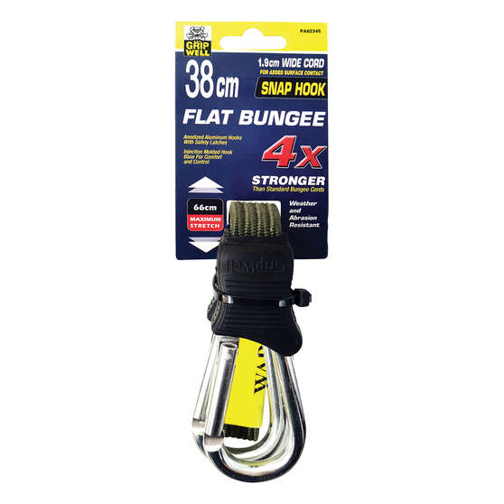 Gripwell Snap Hook Flat Bungee Strap - 38cm 38cm, , scanz_hi-res