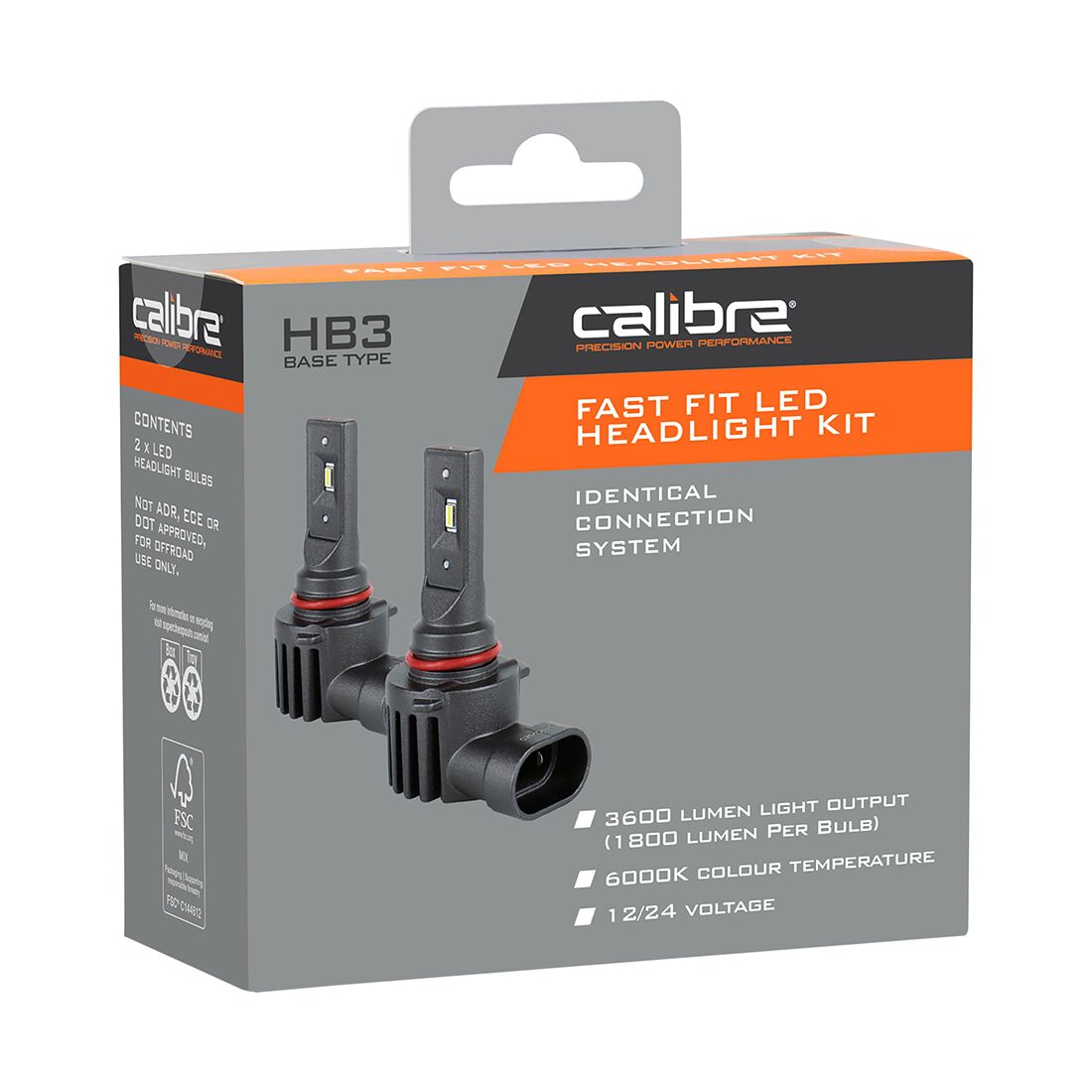 Calibre Fast Fit LED Headlight Conversion Kit - HB3 12/24V, , scanz_hi-res