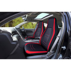 SCA Racing Leather Look & Mesh Seat Covers Black/Red Airbag Compatible, , scanz_hi-res