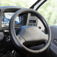 SCA Steering Wheel Cover - Leather Look, Black, 430mm diameter, , scanz_hi-res
