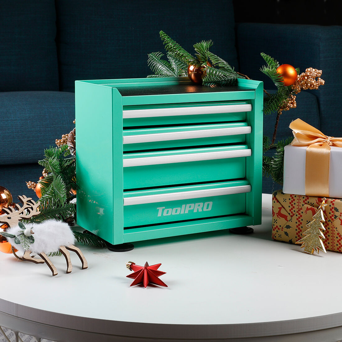 ToolPRO Mini Tool Cabinet 4 Drawer Aqua, , scanz_hi-res