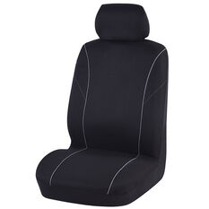 Best Buy Single Seat Cover - Black Adjustable Headrests Airbag Compatible, , scanz_hi-res