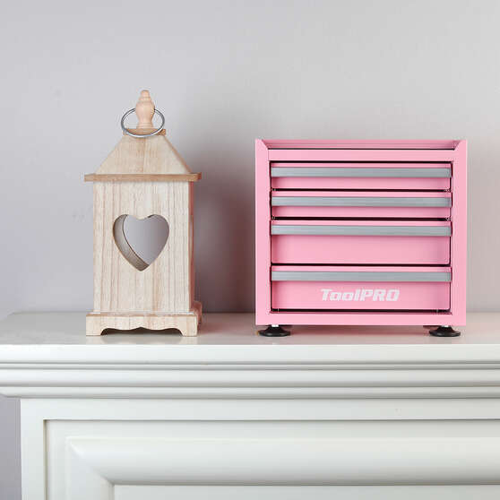 ToolPRO Mini Tool Cabinet 4 Drawer Pink, , scanz_hi-res
