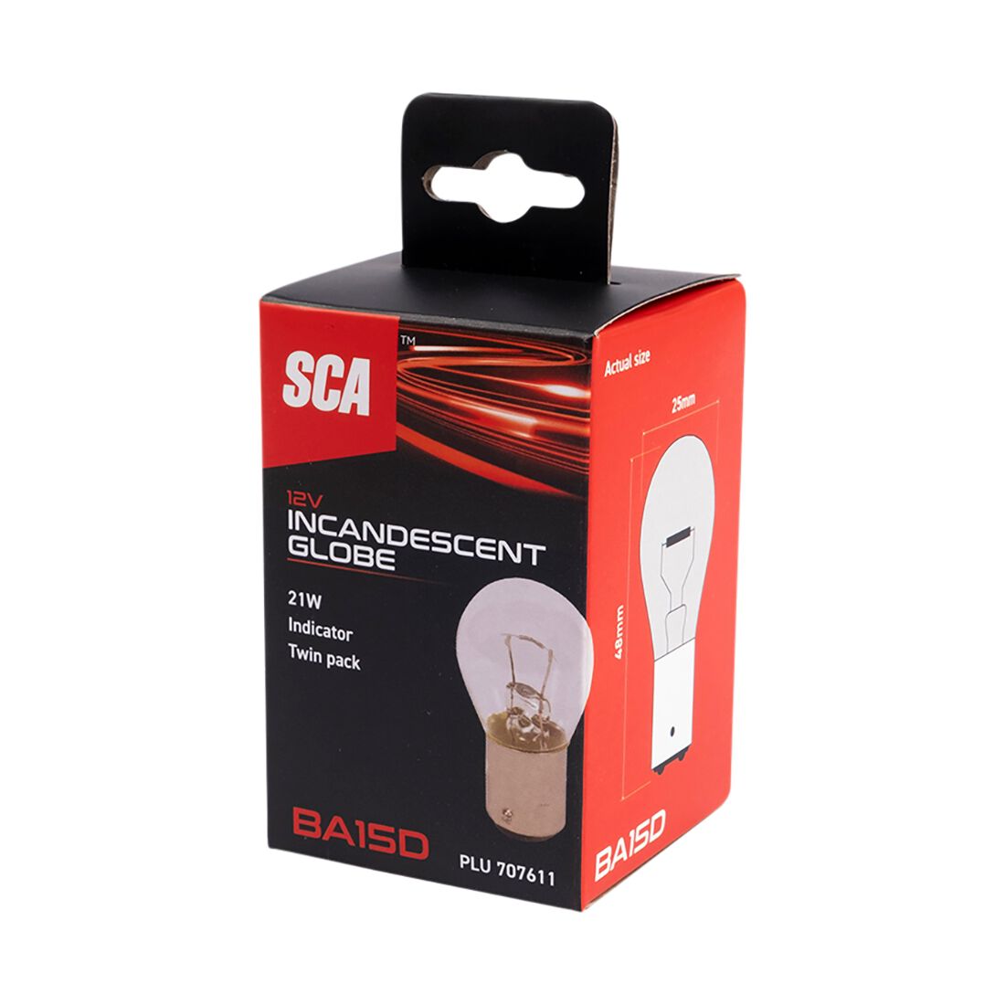 SCA Incandescent Globe - P21W 12V 21W  - 2 Pack, , scanz_hi-res