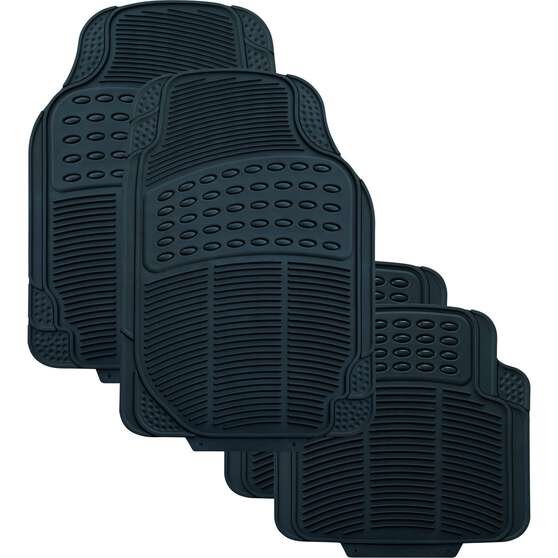 SCA Defend PVC Car Floor Mats - Set of 4, Black, , scanz_hi-res