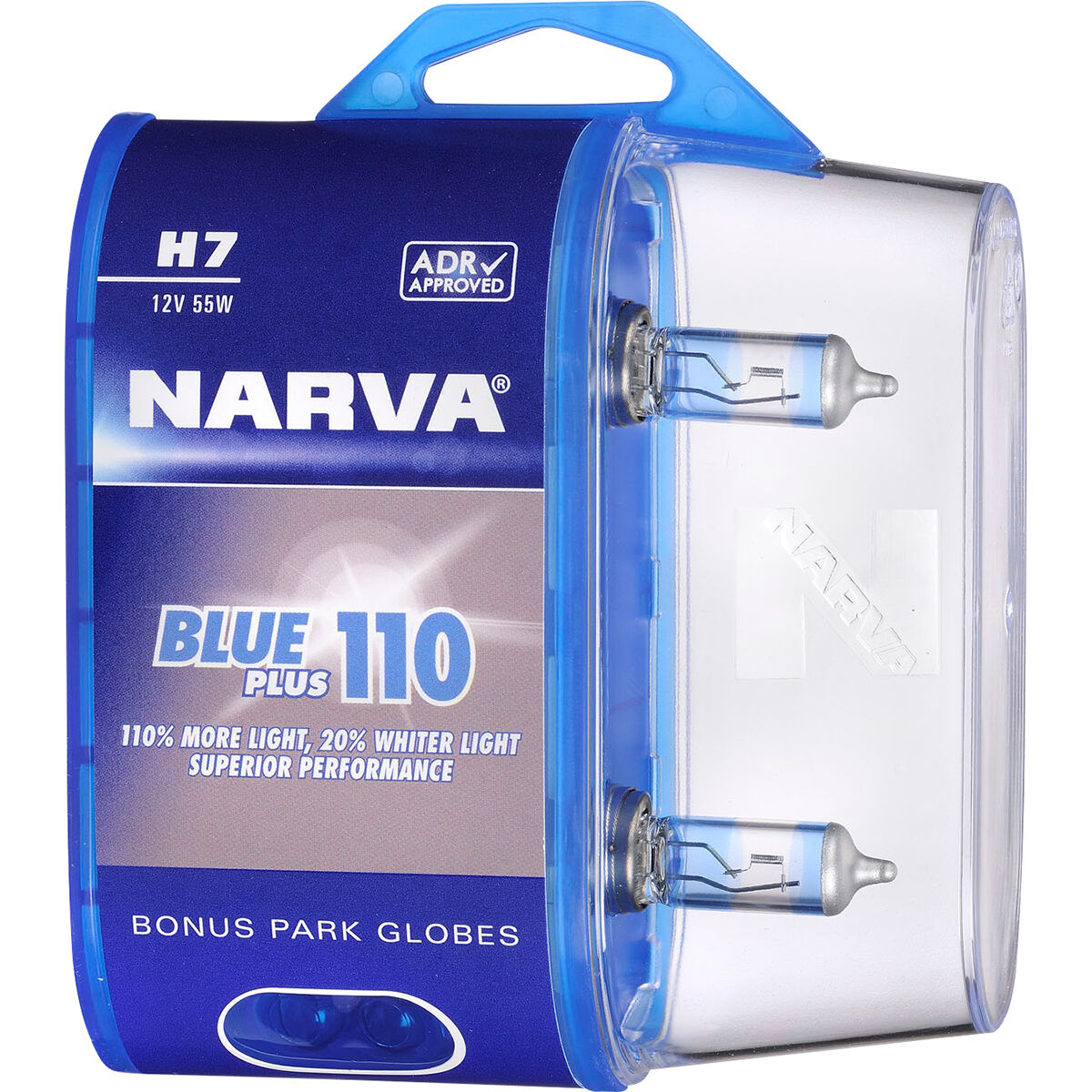 Narva Blue Plus 110 Headlight Globes - H7, 12V 55W, 48535BL2, , scanz_hi-res