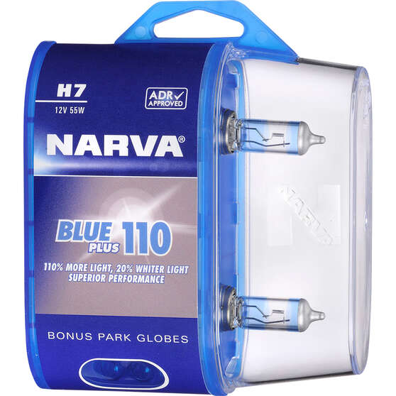 Narva Blue Plus 110 Headlight Globes - H7, 12V 55W, 48535BL2, , scanz_hi-res