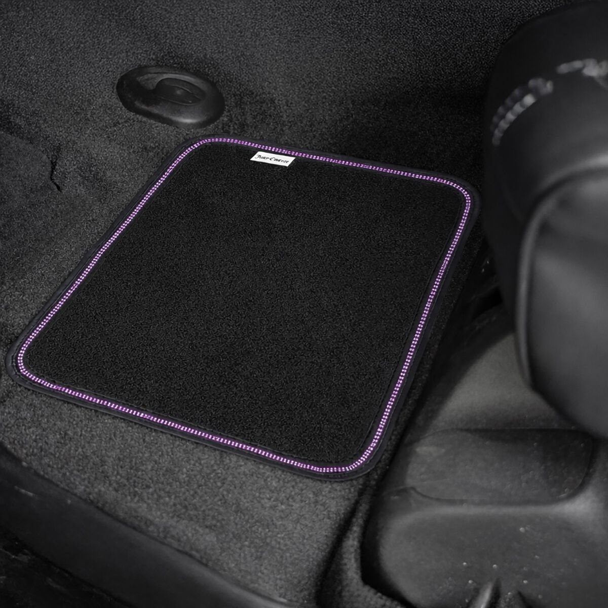 Juicy Couture 4 Piece Juicy Bling Carpet Floor Mats - Black/Purple, , scanz_hi-res