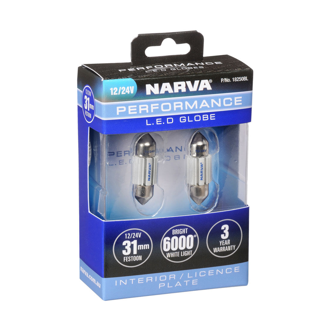 Narva Automotive Globes - Performance LED Festoon 12/24V, 31mm, , scanz_hi-res
