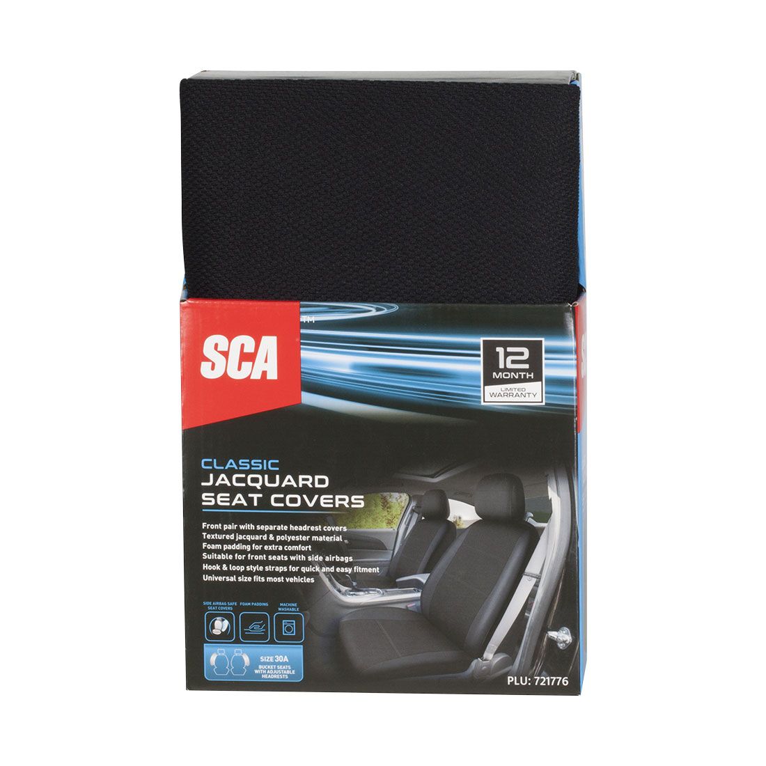 SCA Jacquard Seat Covers Black, Adjustable Headrests, Airbag Compatible, Size 30A, , scanz_hi-res