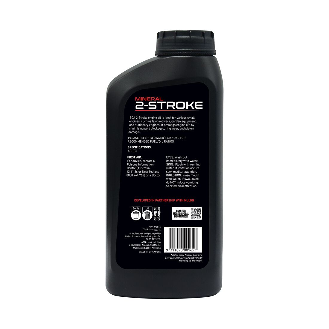 SCA Mineral Small Engine Oil 2 Stroke 1 Litre, , scanz_hi-res
