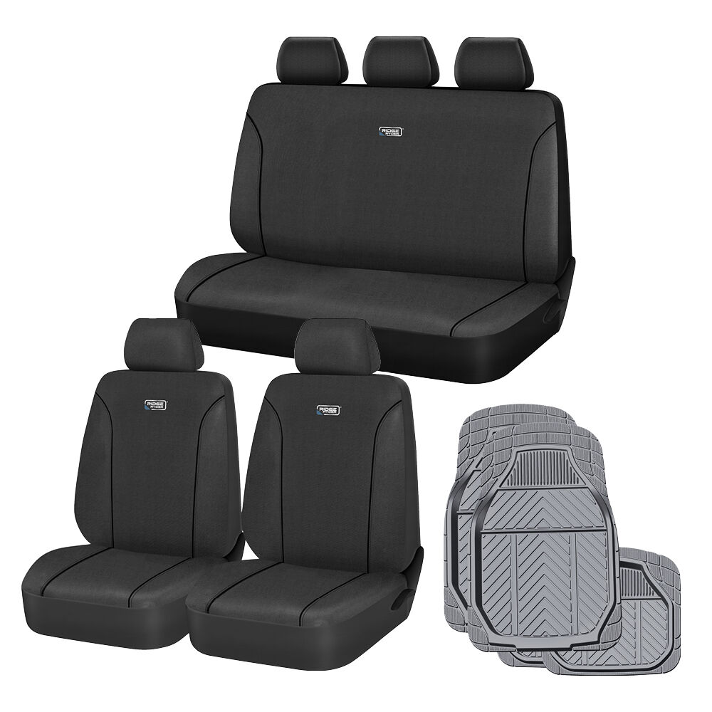 Ridge Ryder Black/Grey Canvas Seat Cover Set, , scanz_hi-res