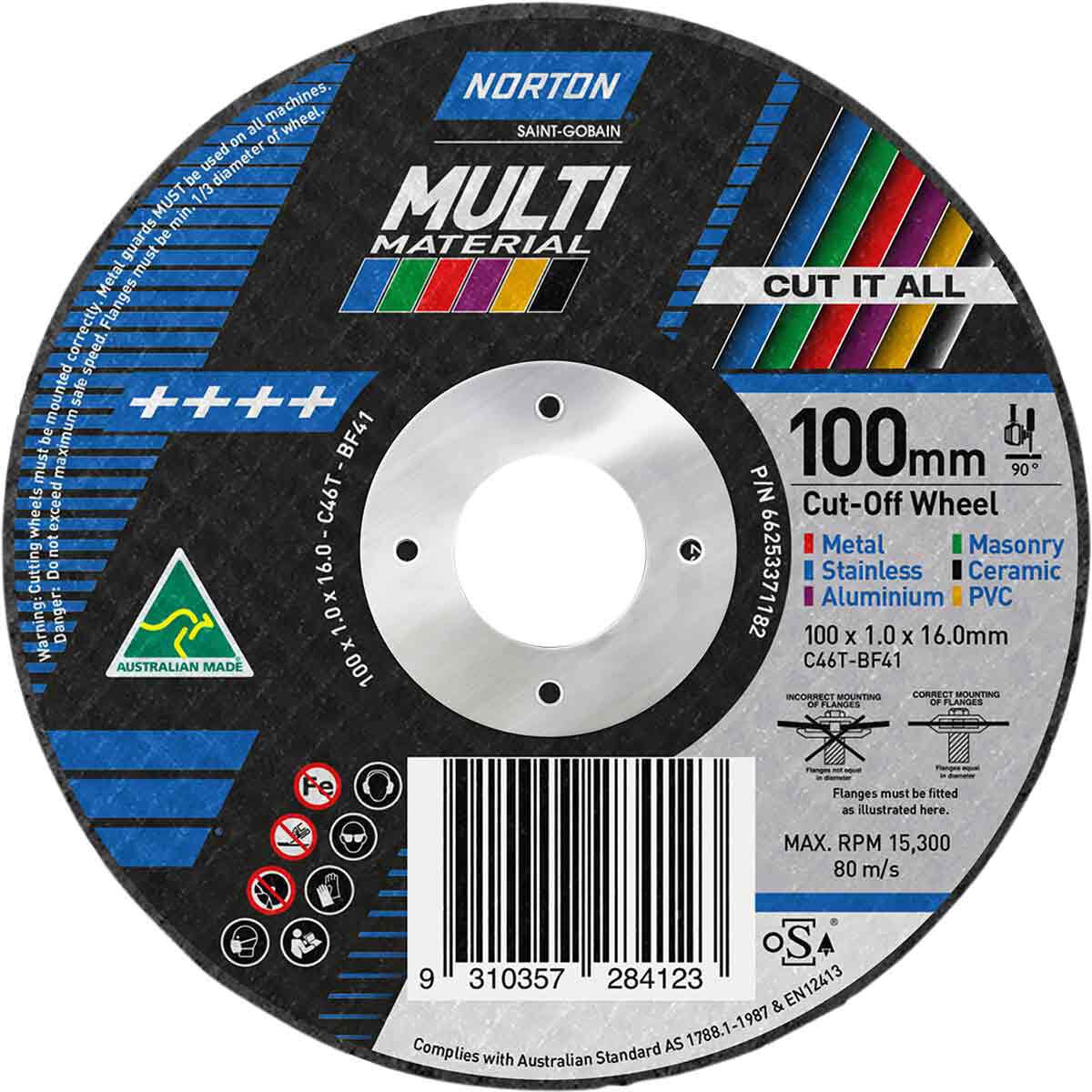 Norton Multi Purpose Grinding Disc 100mm, , scanz_hi-res
