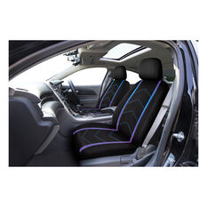 SCA Opal Leather Look Seat Covers Black/Blue Adjustable Headrests, , scanz_hi-res