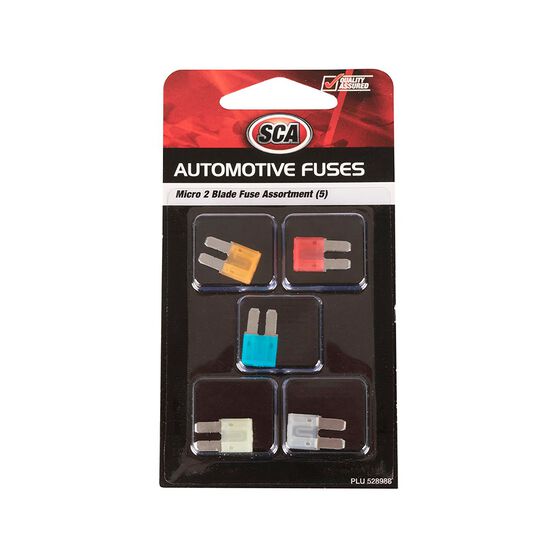 SCA Automotive Fuses - Micro 2 Blade, Assorted, 5 Pack, , scanz_hi-res