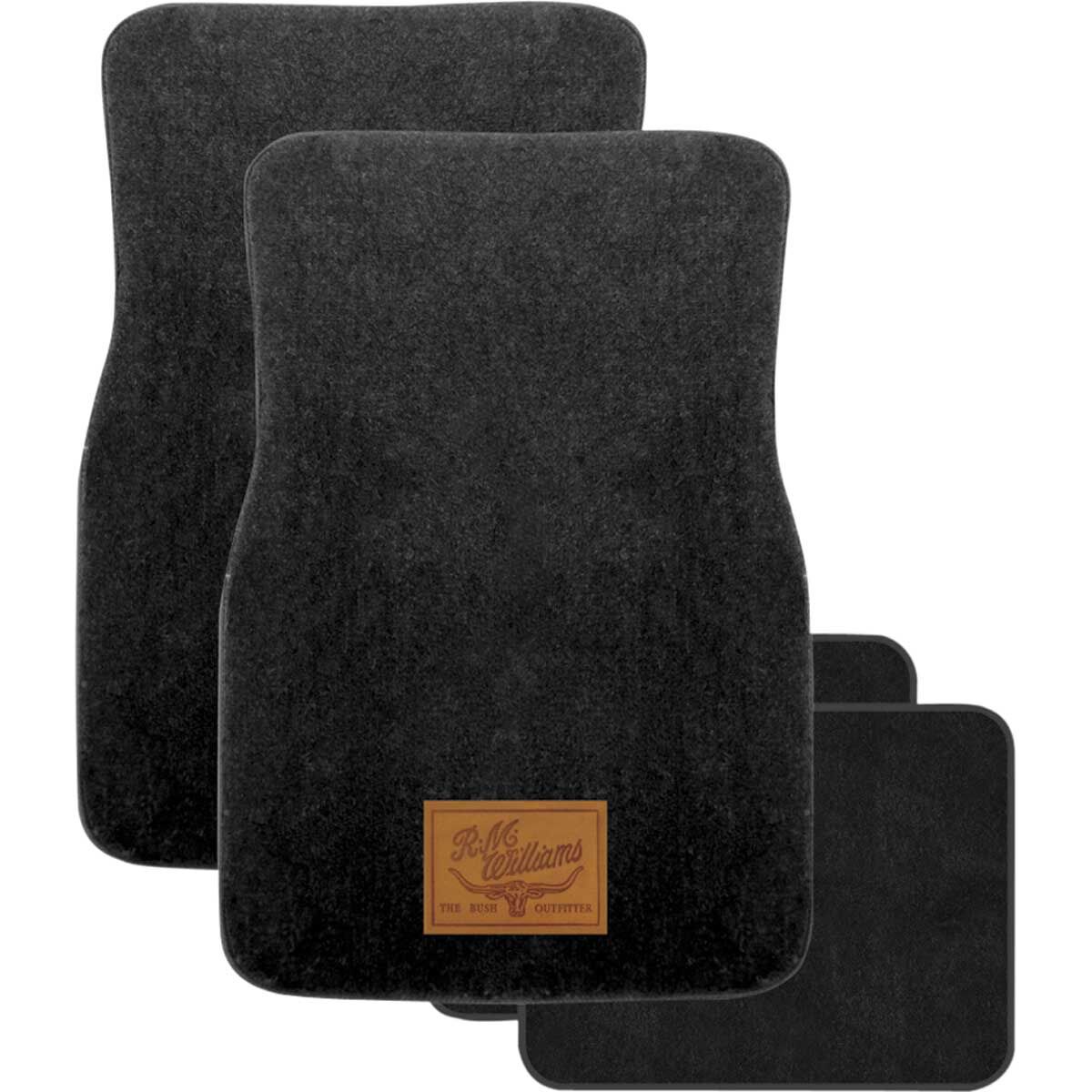 R.M.Williams Carpet Car Floor Mats - Set of 4, Black, , scanz_hi-res