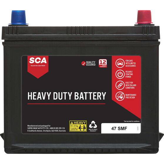 SCA Heavy Duty Car Battery 47 SMF, , scanz_hi-res