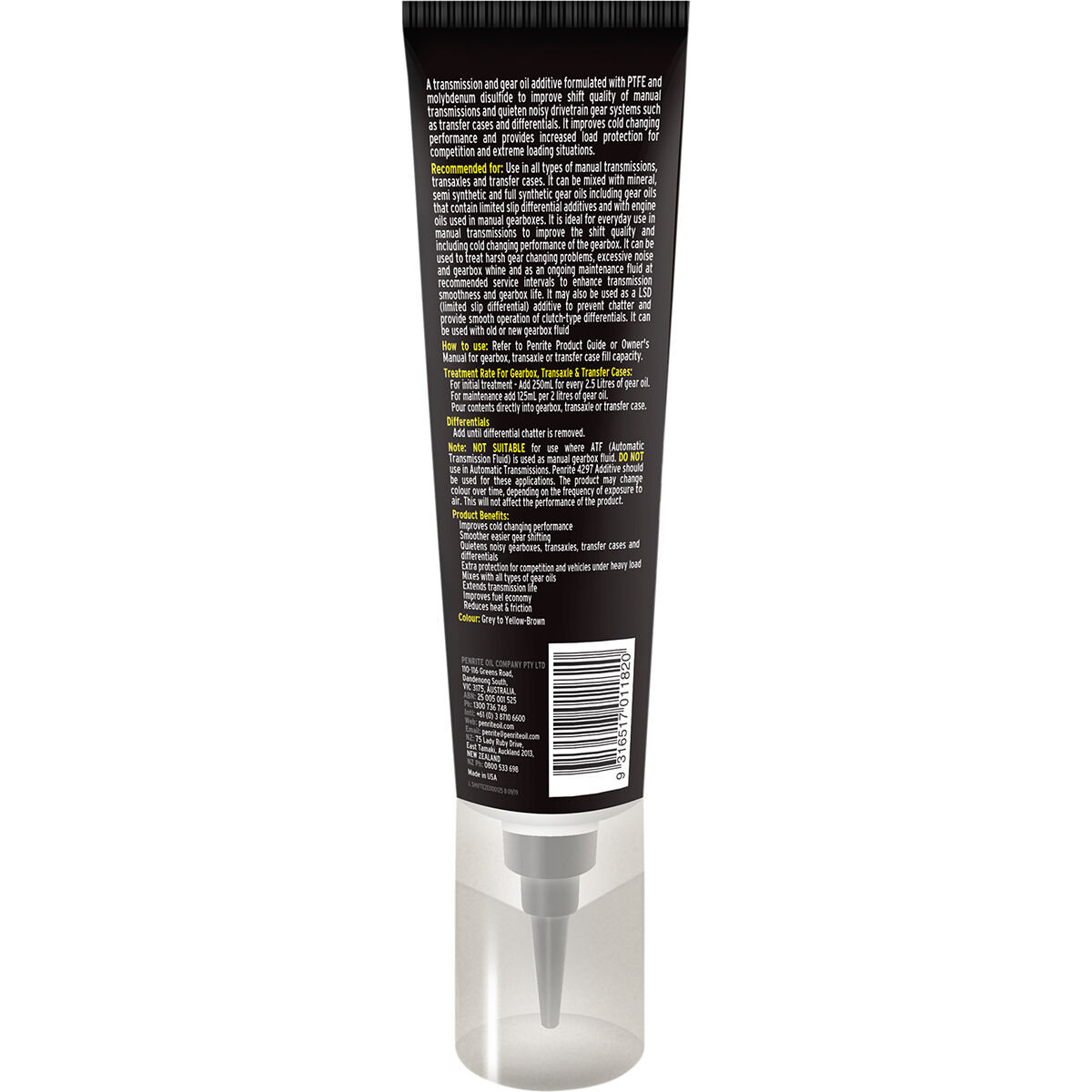 Penrite Shift Eze Gearbox & Differential Treatment 125mL, , scanz_hi-res