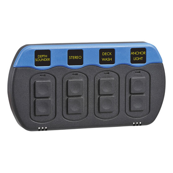 Narva Waterproof Switch Panel - 4 Gang On/Off, 63198BL, , scanz_hi-res