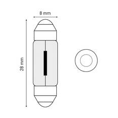 SCA Incandescent Globe - 8X28MM 12V 3W - 2 Pack, , scanz_hi-res