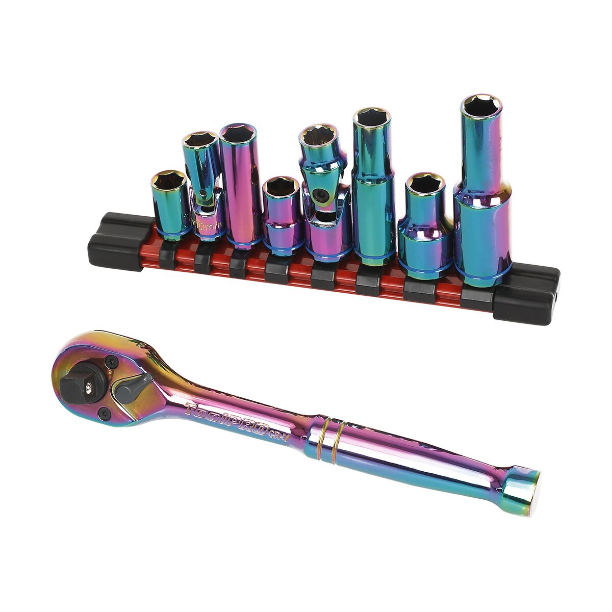 ToolPRO Ratchet & 10mm Sockets Set 9 Piece, , scanz_hi-res