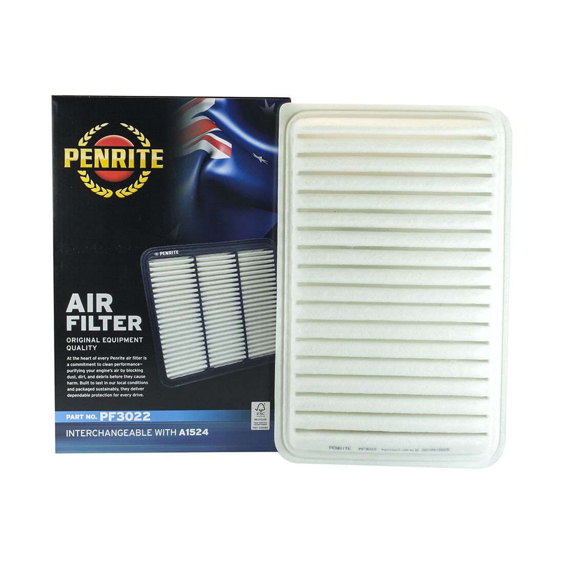 Penrite Air Filter PF3022 (Interchangeable with A1524), , scanz_hi-res