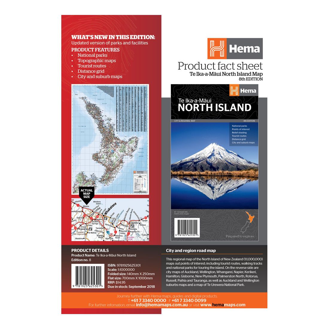 HEMA North Island New Zealand Map, , scanz_hi-res