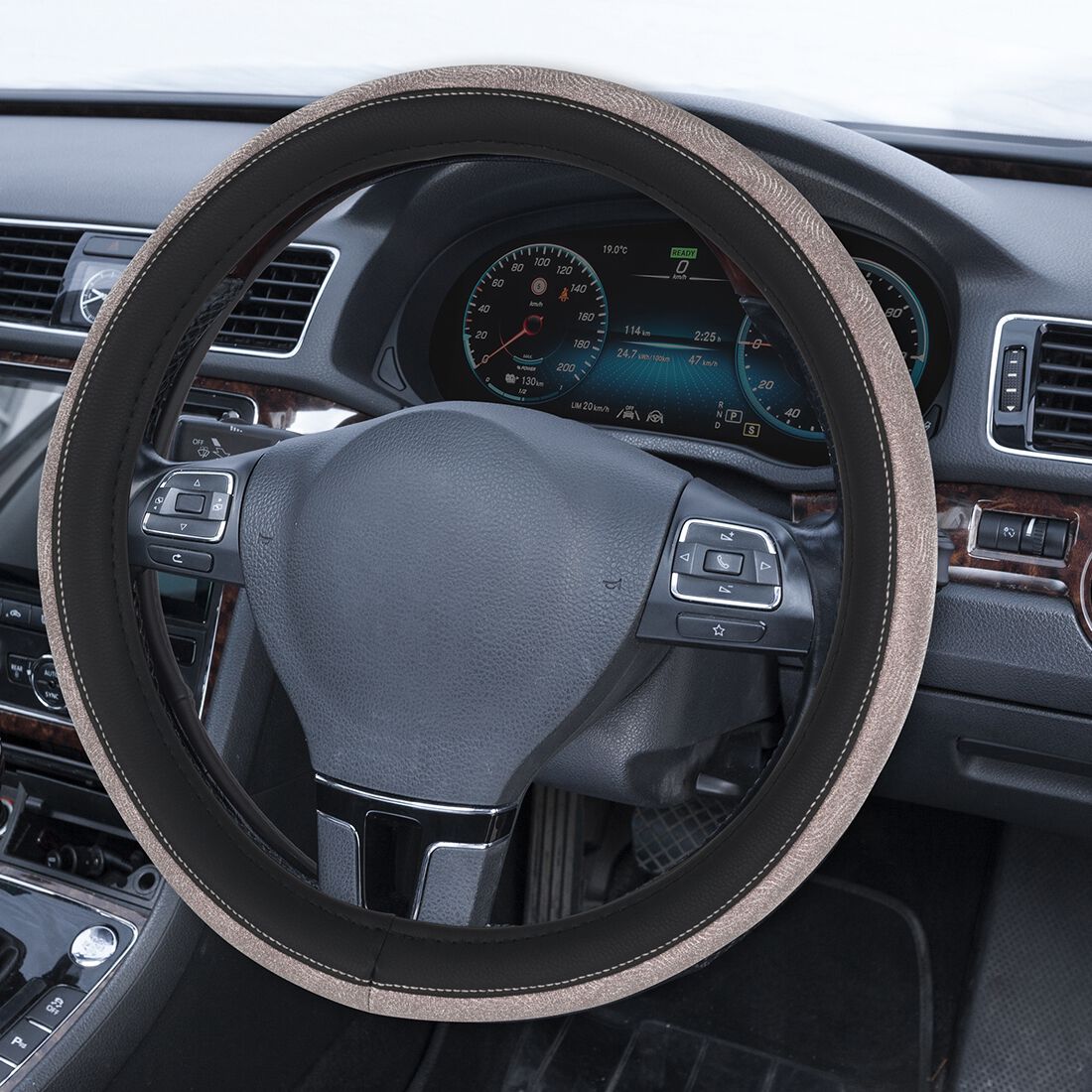 SCA Leather Look Steering Wheel Cover and Seat Belt Buddy Set Pink Shimmer, , scanz_hi-res