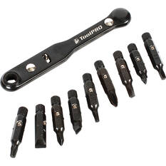 ToolPRO Screwdriver Bit Set - Ratchet, 10 Piece, , scanz_hi-res