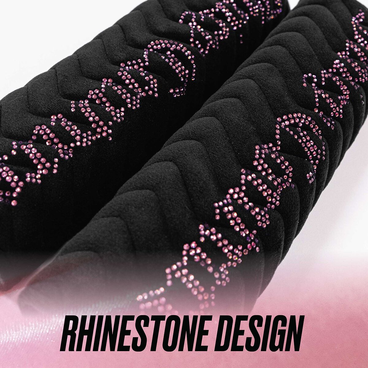 Juicy Couture Juicy Bling Steering Wheel Cover & Seat Belt Comforters Combo - Black/Purple, , scanz_hi-res