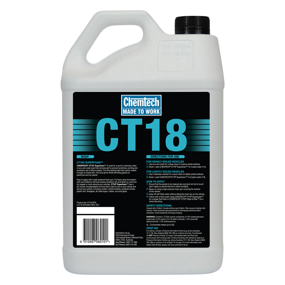 Chemtech CT18 Superfoam 5 Litre, , scanz_hi-res