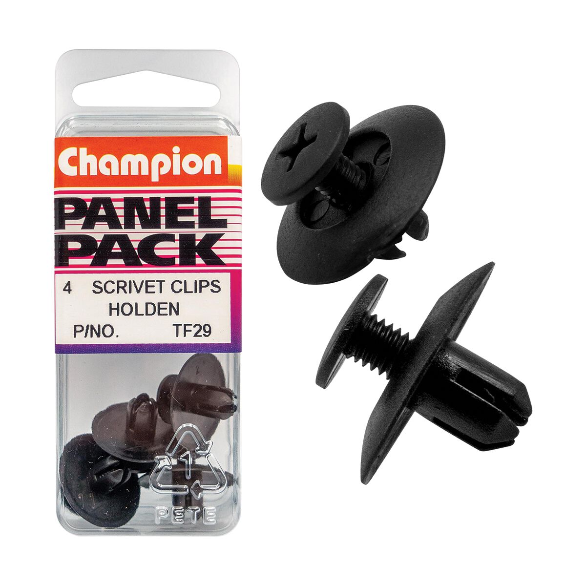 Champion Panel Pack Scrivet Clips - 6mm Hole TF29, 6mmx9mm, , scanz_hi-res