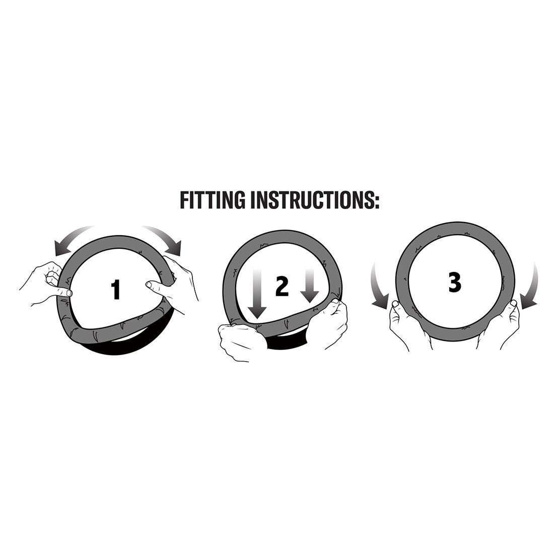 Dickies Collegiate Poly Canvas Steering Wheel Cover Black/Grey 380mm Diameter, , scanz_hi-res