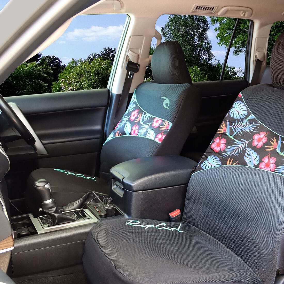 Rip Curl Tropical Floral Micro Mesh Seat Covers Adjustable Headrests Airbag Compatible, , scanz_hi-res