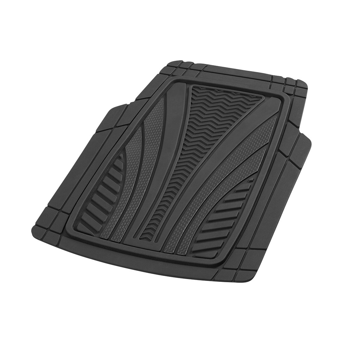 SCA Car Floor Mats PVC Rubber Heavy-Duty Trim Black Set of 4, , scanz_hi-res