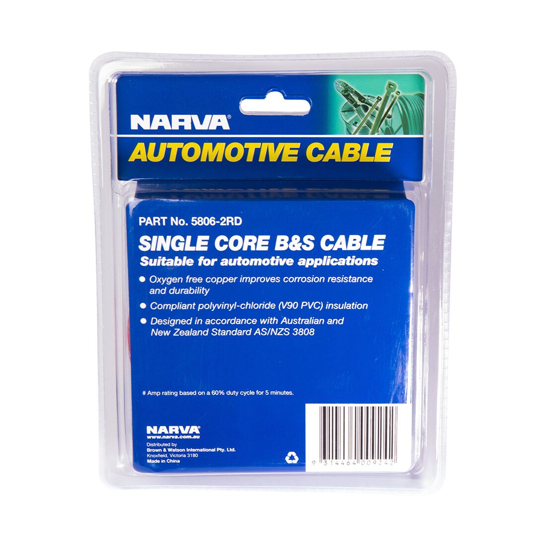 Narva Battery & Starter Cable, 140 Amp, 14mm x 2m - Red, , scanz_hi-res