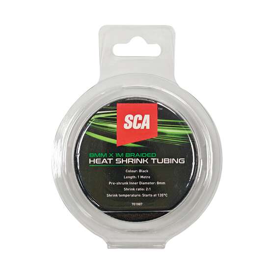 SCA Braided Heat Shrink Tubing 8mm x 1m - Black, , scanz_hi-res