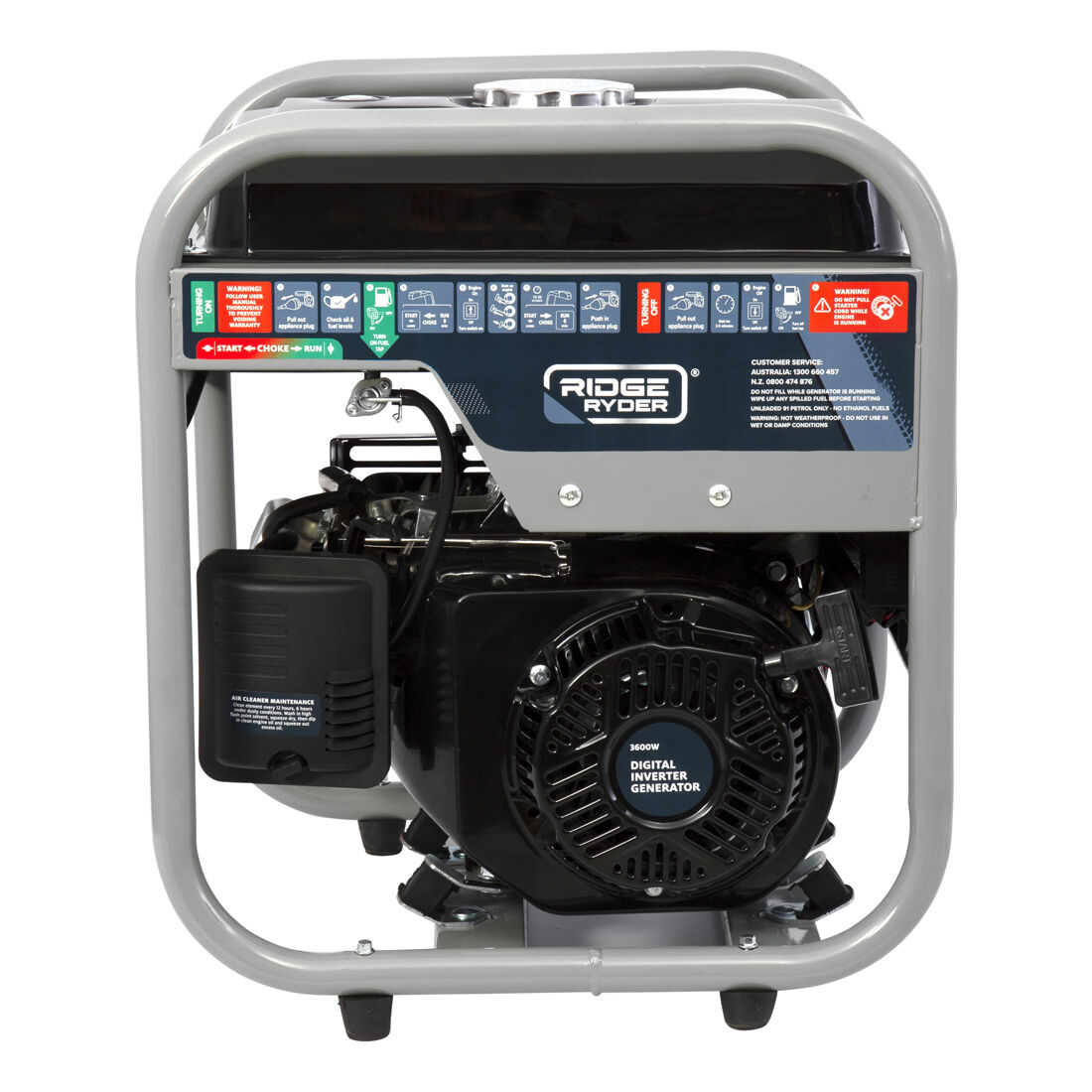 Ridge Ryder 3600W Inverter Generator Open Frame, , scanz_hi-res