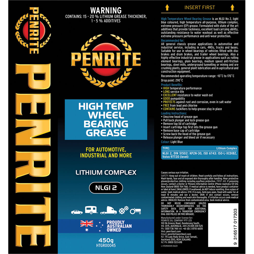 Penrite High Temp Wheel Bearing Grease 450g Supercheap Auto New Zealand