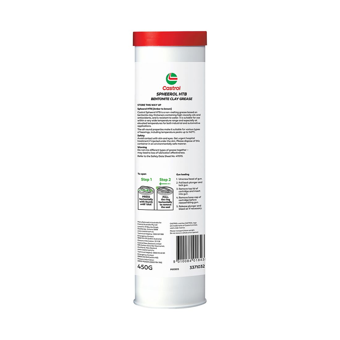 Castrol Grease Cartridge Spheerol HTB 450g, , scanz_hi-res