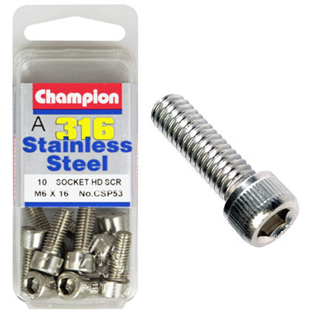 Champion Socket Head Screws 6mm X 16mm Supercheap Auto New Zealand
