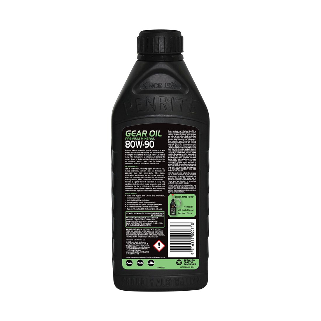 Penrite Gear Oil - 80W-90, 1 Litre, , scanz_hi-res