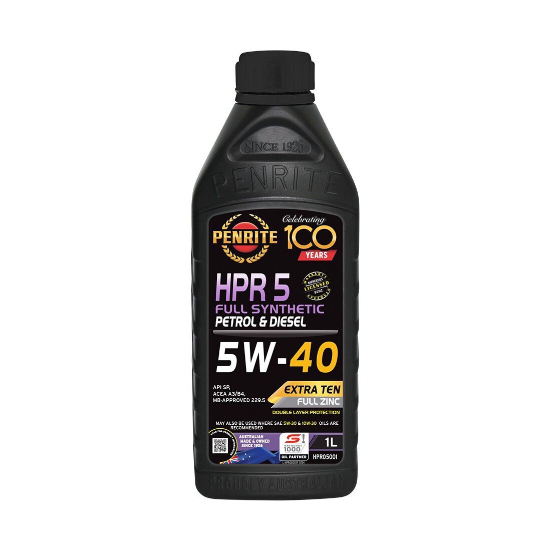 Penrite HPR 5 Engine Oil - 5W-40, 1 Litre, , scanz_hi-res