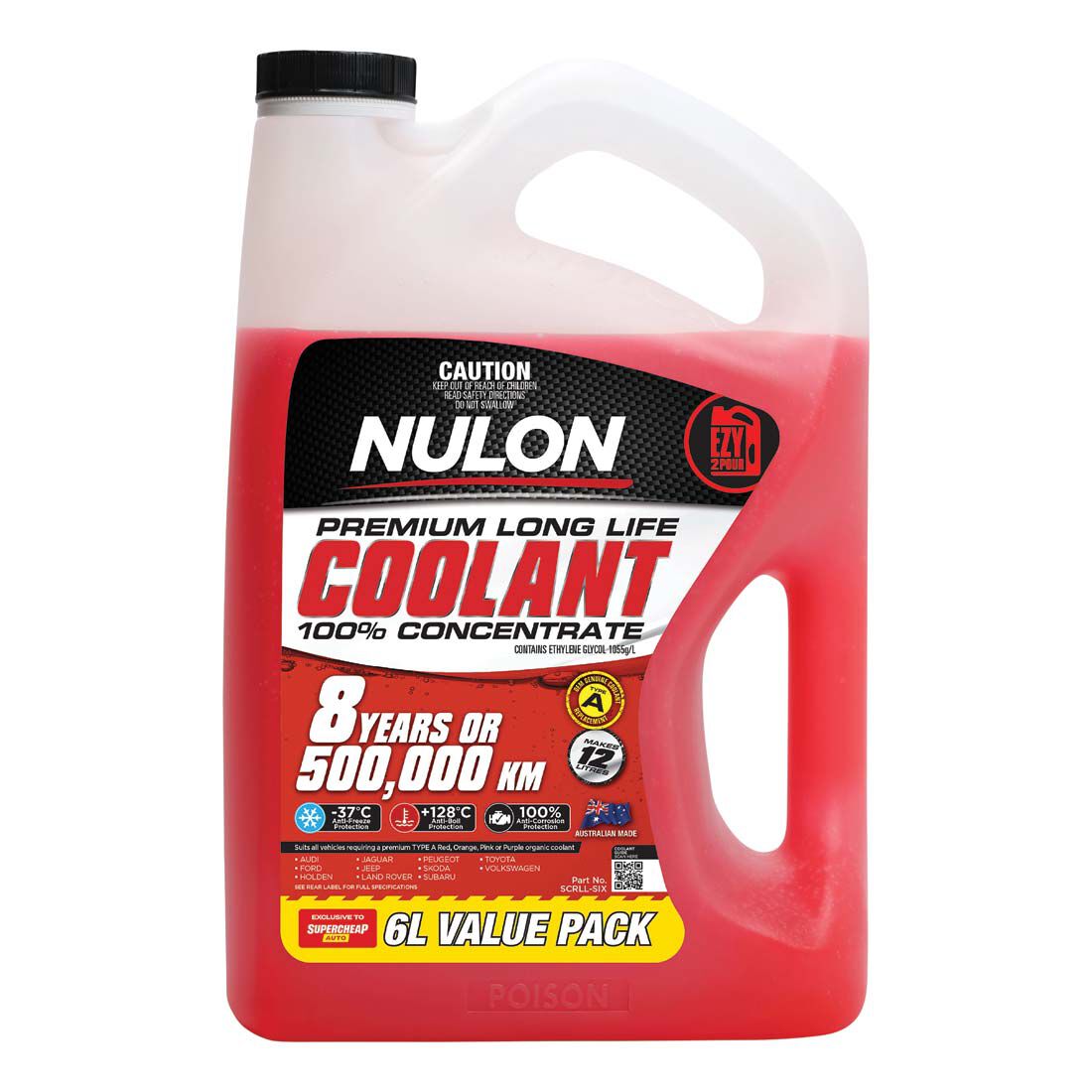 Nulon Red Anti-Freeze / Anti-Boil Coolant Concentrate - 6 Litres, , scanz_hi-res
