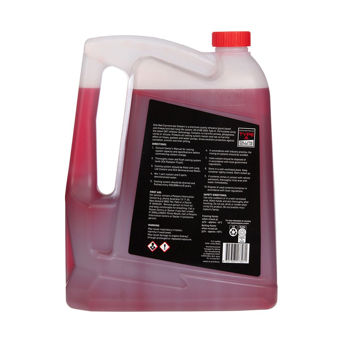 SCA Red Long Life Coolant Concentrate - 5 Litres, , scanz_hi-res