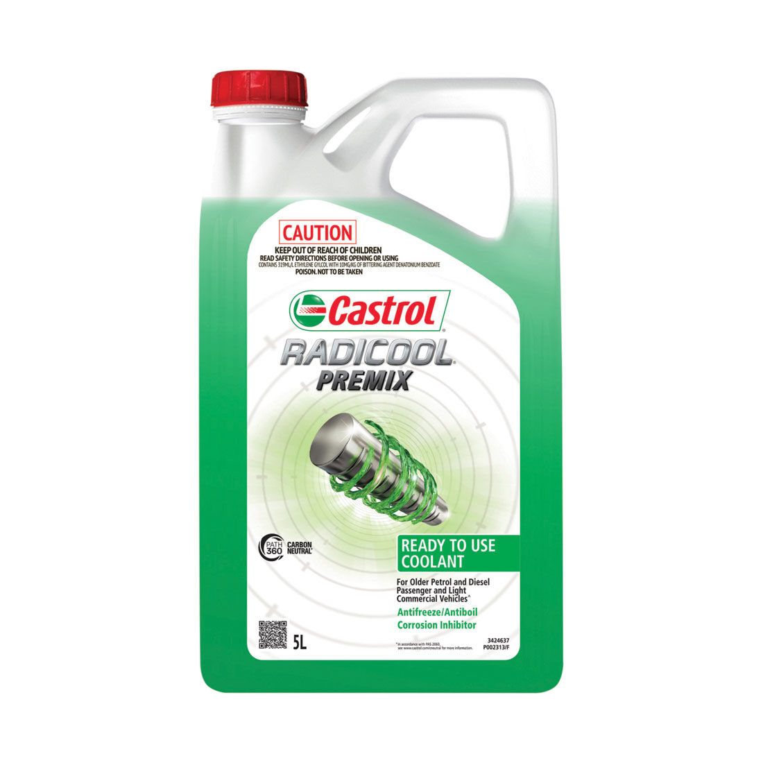 Castrol Green Radicool Ready To Use Coolant SF Premix - 5 Litres, , scanz_hi-res