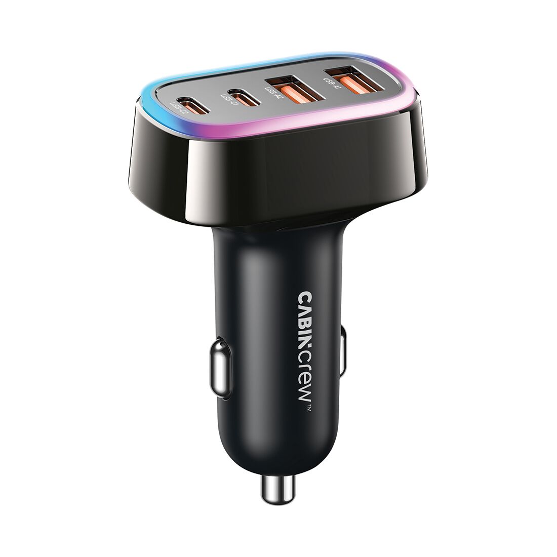 Cabin Crew 12V 70W 4 Port USB-A/USB-C In-Car Fast Charger, , scanz_hi-res
